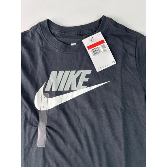 Nike Kids Size Large Black Short Sleeve Gray White Swoosh AR5252-013 NWT - Picture 3 of 14